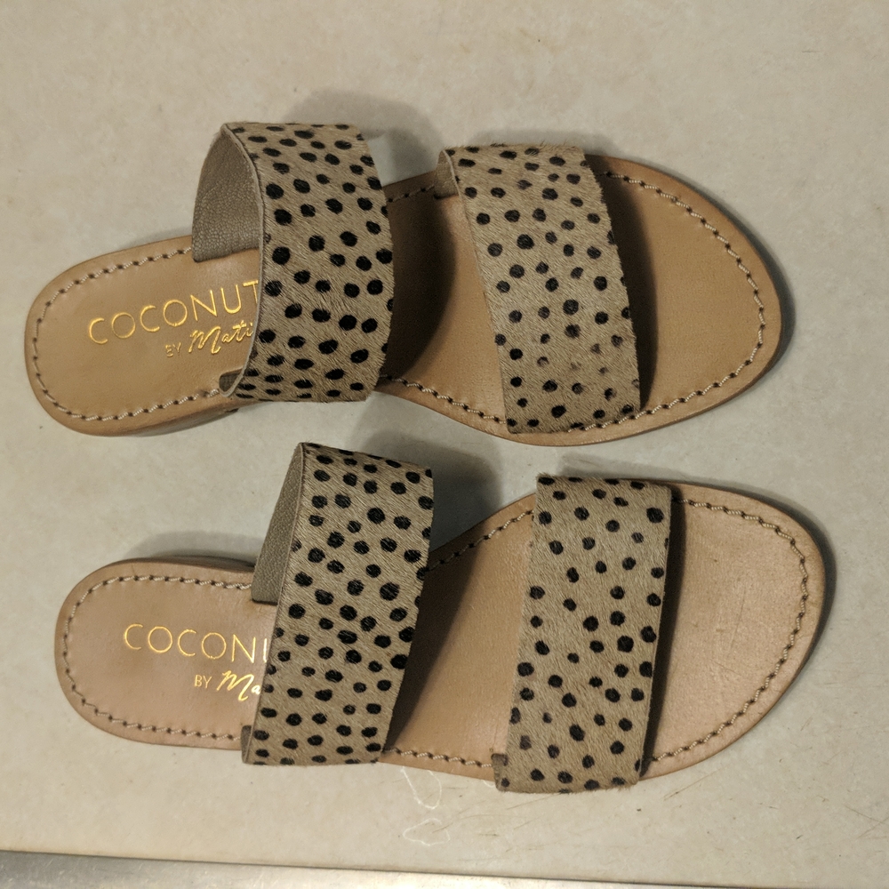 Calf hair slides sandals size 7 NWOT